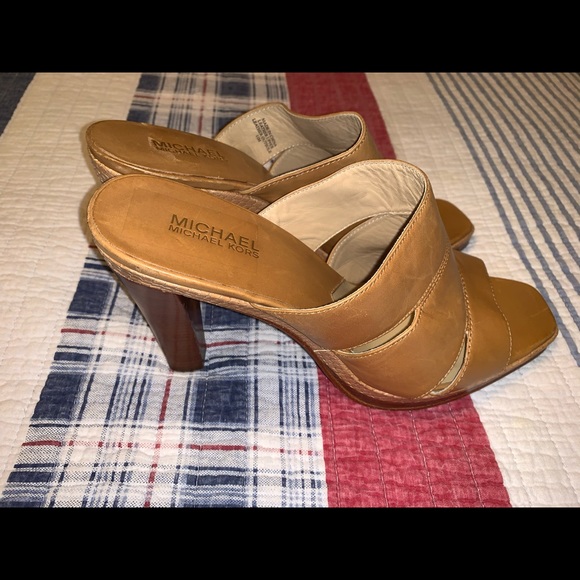 Michael Kors Tan Leather Sandals Size 11 Medium - Picture 5 of 8